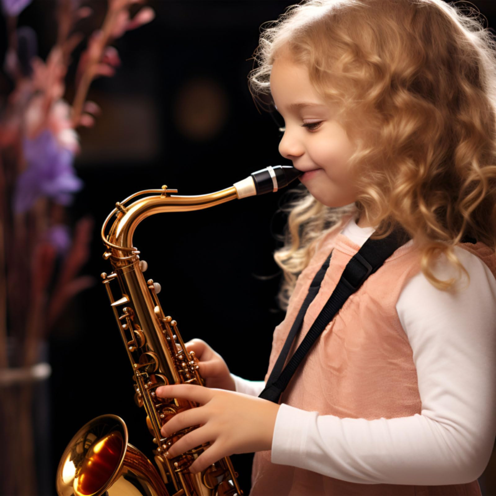Saxophone, Sangle d'Épaule, Bandoulière pour Saxophone, Accessoire pour Saxophone Alto, Accessoire de Jeu pour Saxophones Soprano, Alto et Ténor, pour Hommes et Femmes, Adultes et Enfants