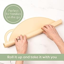 UpwardBaby Silicone Placemats for Toddlers - Suction Baby Placemat for Restaurants & Home - Set of 2 - Kids Placemat for Dining Table-Washable Wipeable Nonslip BPA-Free Placemats for Kids