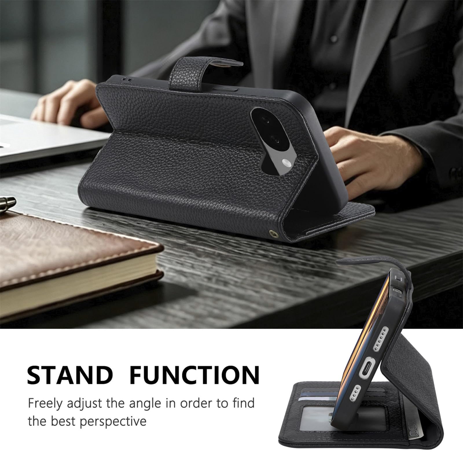 Portfel etui do Google Pixel 11 Pro XL/ 11 Pro/ 11, składane skórzane