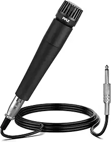 Microfone Pyle PDMIC78 - Profissional Portátil Dinâmico Unidirecional com Filtro Pop e Cabo XLR de 4,5 m