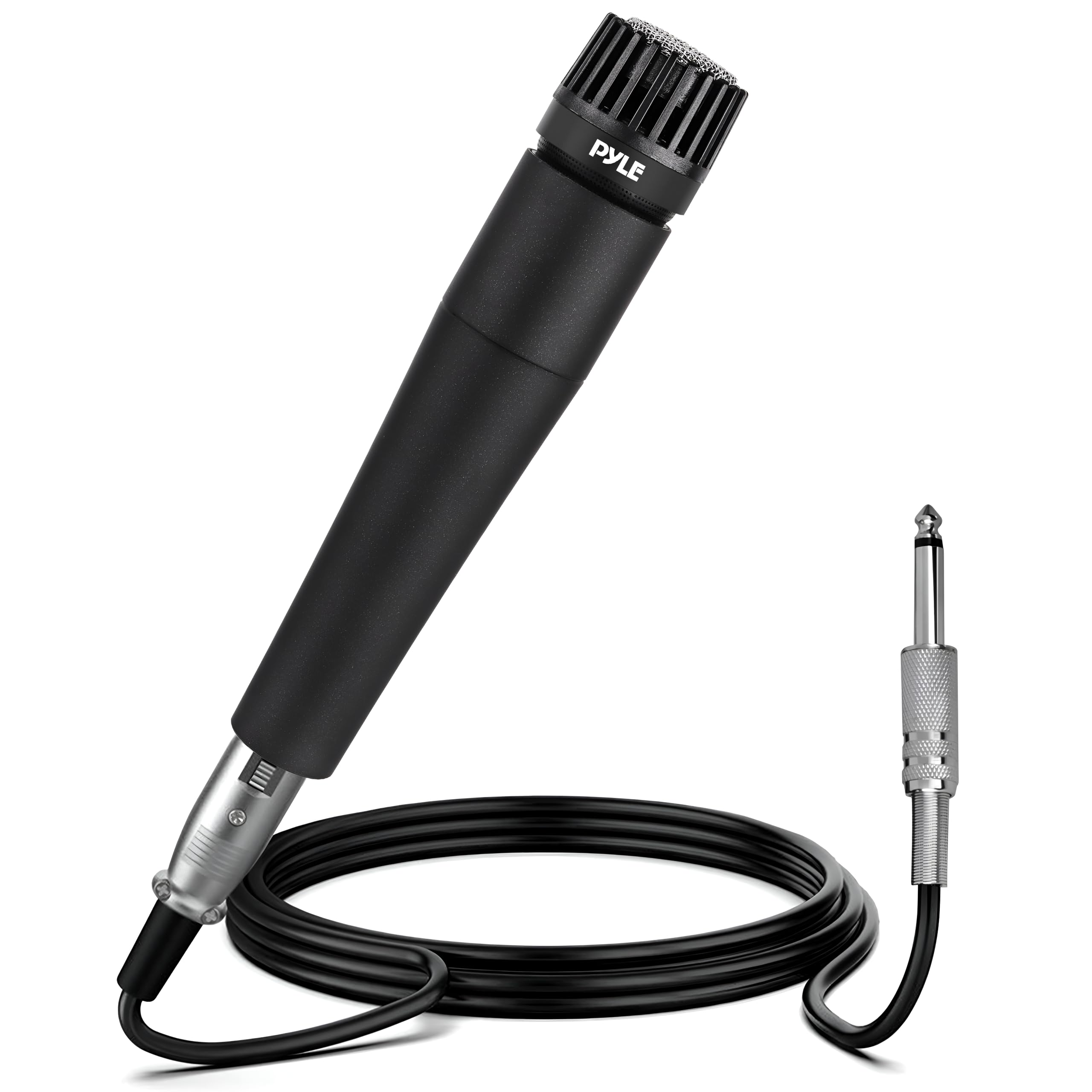 Pyle Professional Handheld Moving Coil Microphone - Dynamic Cardioid Unidirectional Vocal, Built-in Acoustic Pop Filter, Includes 15ft XLR Audio Cable to 1/4'' Connection Pyle PDMIC78