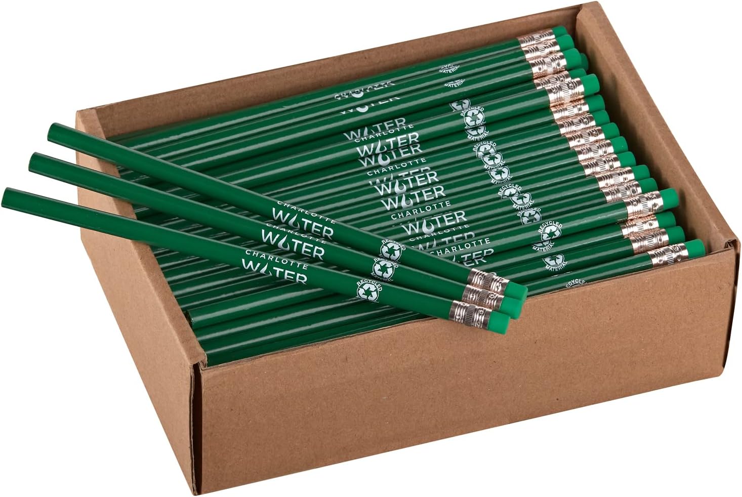 Pencil Guy Pencils Promotional Personalized Imprinted - Made from Recycled Newspaper and Cardboard -Green 144 to a box- imprinted