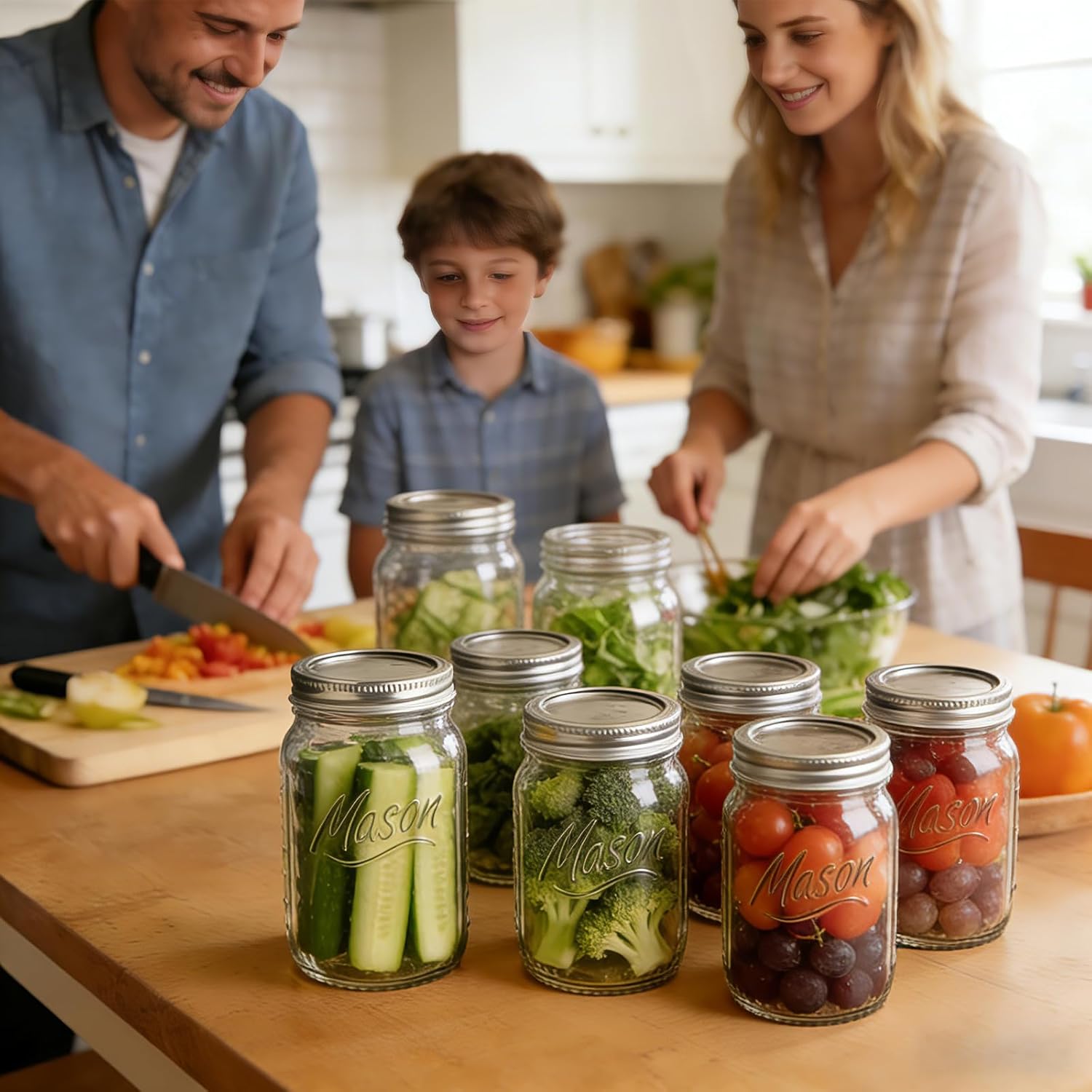 Wide Mouth Mason Jars，Mason Jars 32 oz for Pickling, Canning, Fermenting and Food Storage, Microwave & Dishwasher Safe (0)