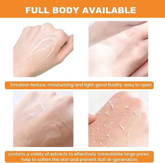 Orange Peeling Gel,Organic Orange Exfoliating Gel,Deep Exfoliating Cleanser for Face,Gentle Peeling Cleanser for Brighten & Soften Skin,Deep Cleansing Moisturizing Facial & Body Exfoliator 100g