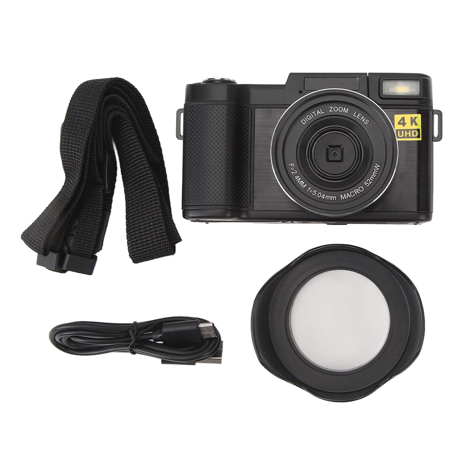 HD Digital Camera, 16x Zoom Smart Digital Camera Anti Shake Face Funzione di Abbellimento per il Viaggio (BLACK)
