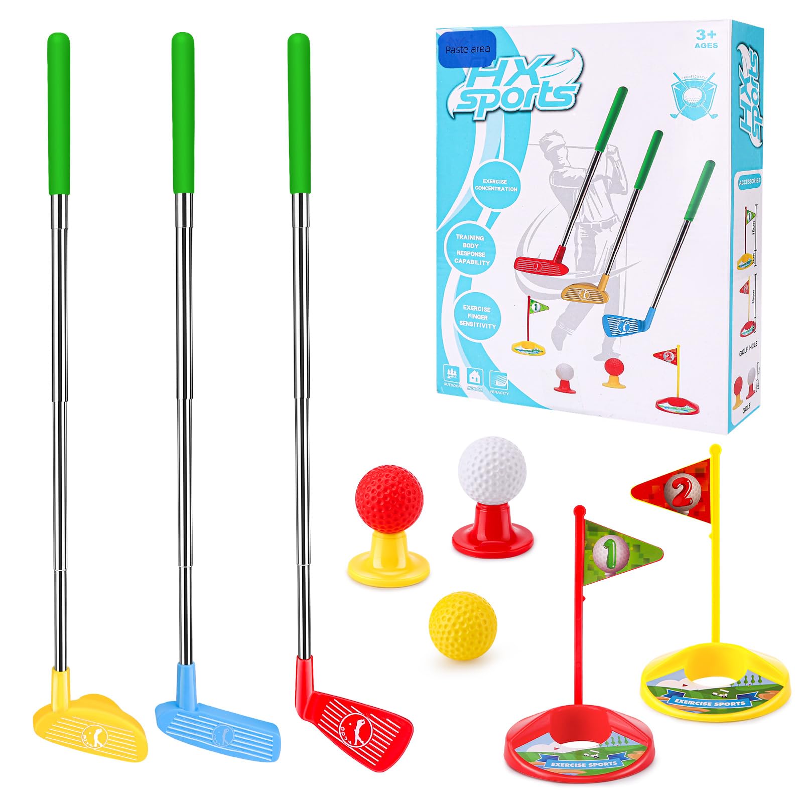 Cofvetia Kids Golf Set, Childrens Golf Clubs Garden Toys Indoor and Outdoor Yard Game Toddler Golf Set Gifts for Boys Girls Ages 3-8, Mini Golf Game