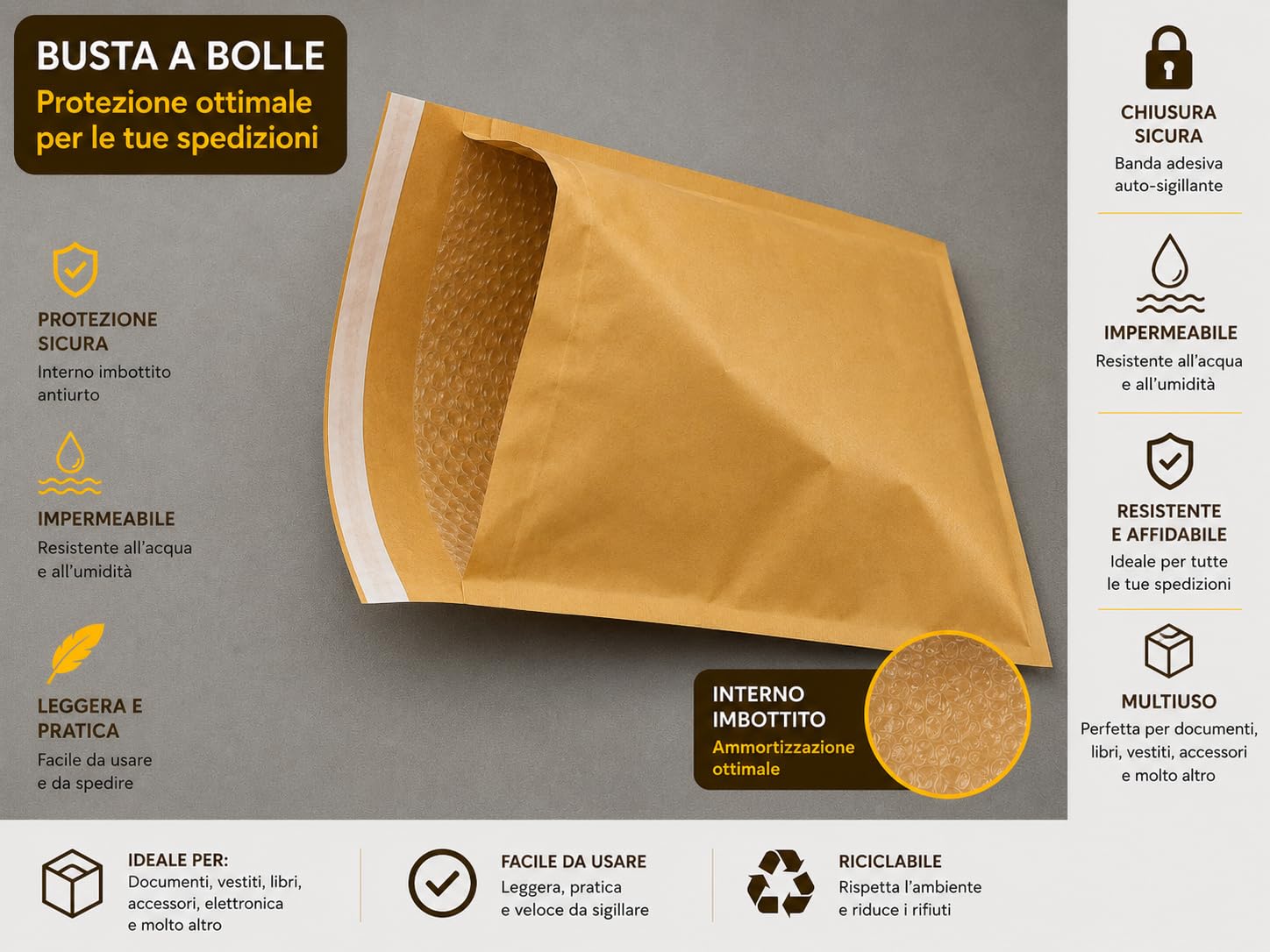 600 Buste Postali Imbottite Bianche con Bolle d’Aria 20 x 27,5 cm D4 (4/D) – Sacchetti da Spedizione Protettivi Antishock – Imballaggio Professionale per Vendite Online, Logistica ed E-commerce