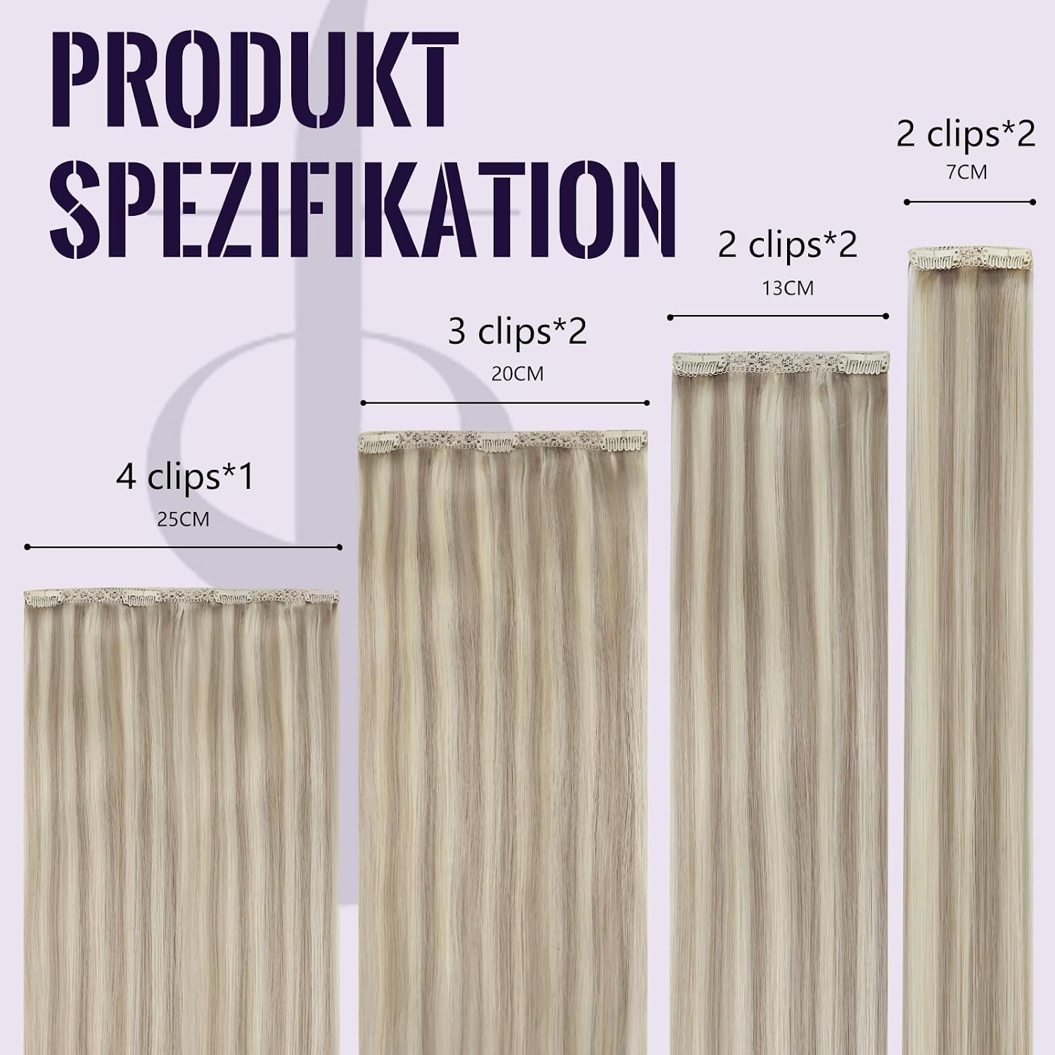 Fshine Clip in Hair Extensions Highlighted Human Hair 22 Inch 150g Remy Hair Clip in Ash Blonde with Bleach Blonde Human Hair Extensions Straight Hair 7Pcs