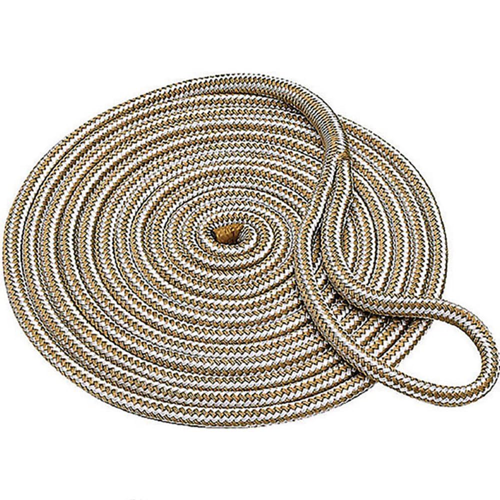 SEACHOICE Double-Braid Nylon Dock Line 1/2" x 20' 40241 Gold/White โ image 1