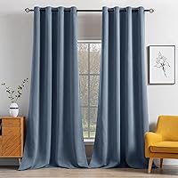 Vista 81 de MIULEE Cortinas opacas para dormitorio o sala de estar, juego de 2 paneles de cortina para ventana con aislamiento térmico y bloqueo de luz