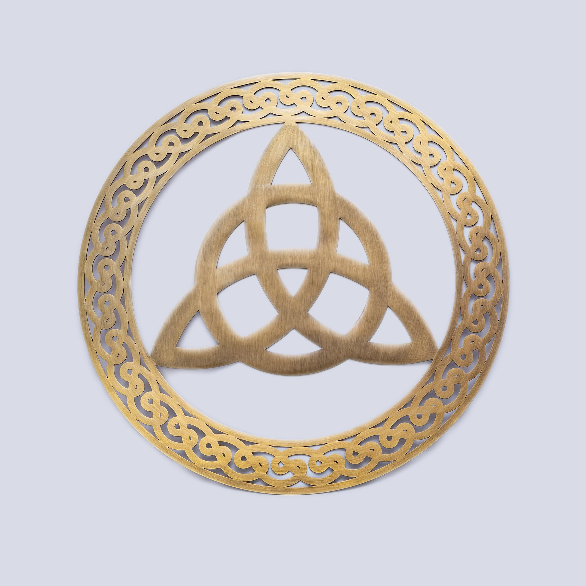 Exclusively Irish Trinity Knot Round-Shaped Wall Hang (Antique Brass), 30.5L x 30.5W cm - Image 2