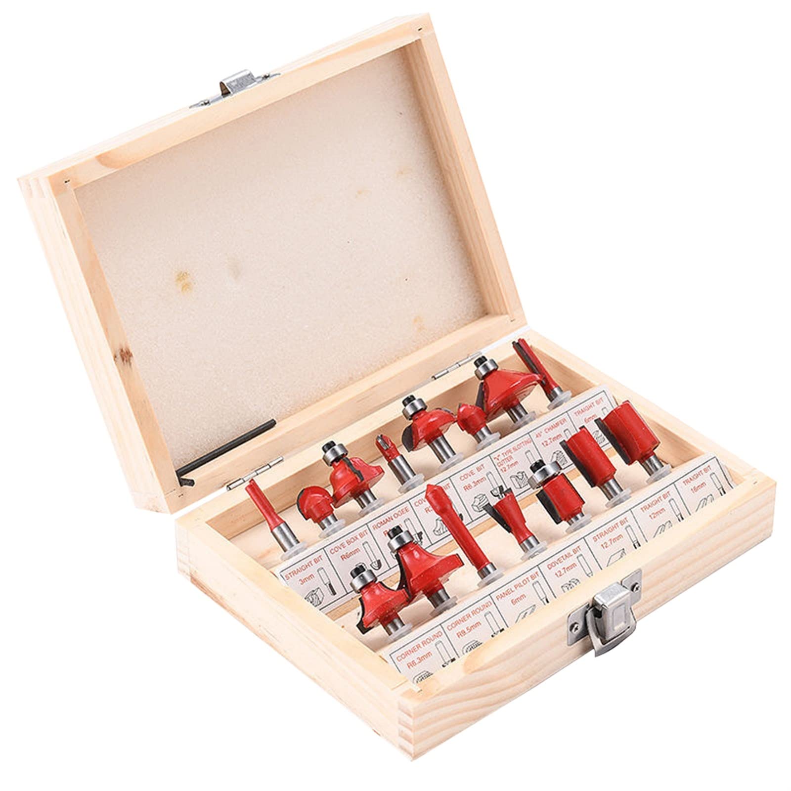 Elektryczny zestaw do grawerowania drewna z 15 szt. Frezem do drewna Elektryczny trymer Frezarka do krawędzi 1/4 800W 30000 obr./min (6.35mm) Ręczne narzędzia elektryczne(Blauw)