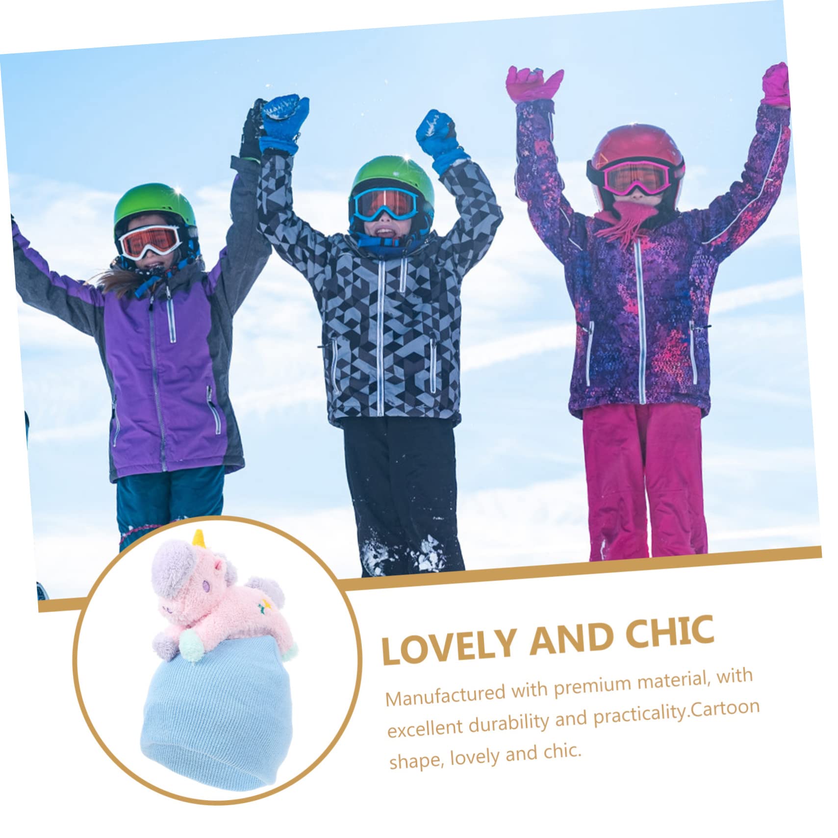 Toyvian Couvre Helmets de Ski Cartoon Élastique Décoratif Protection pour Casque Hiver Accessoires de Ski Extérieur Convient Aux Casques