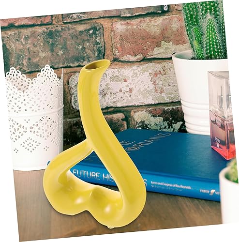 Miniatura 9 de Florero de arte de cerámica de amor, pequeño jarrón hueco de cerámica, soporte para plantas grande, soporte blanco, jarrón pequeño para