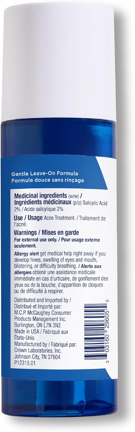 PanOxyl Clarifying Exfoliant with 2 Salicylic Acid Leave-On Treatment Helps Clear and Prevent Acne Pimples Penetrates Pores for Clearer Skin pH-balanced Alcohol-Free Formula 118ml