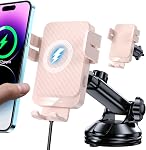 Chargeur de voiture sans fil, MOKPR 15W Chargeur sans fil de charge automatique de téléphone de voiture à serrage rapide Air Vent Car Téléphone Montage pour iPhone COMMISSION ÉCONOMIQUE POUR L'EUROPE Pro/12 pro/12/11/X/8, Samsung S23/S22/S21/S20