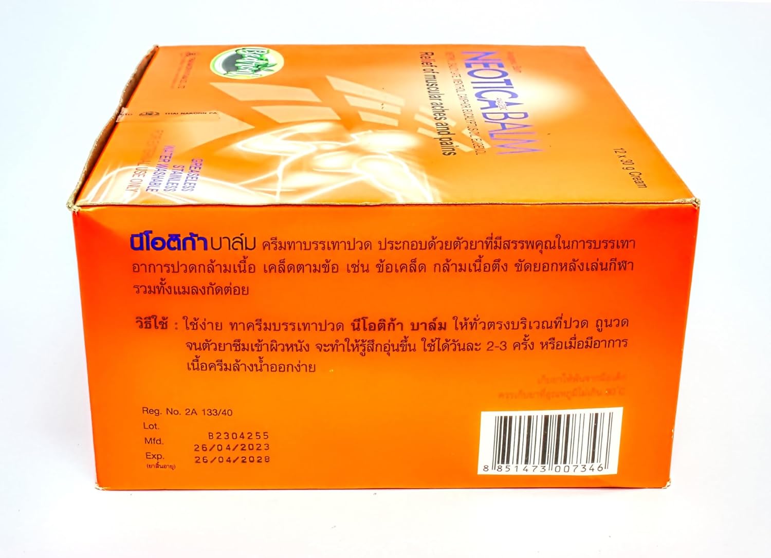 12 Pcs. of Neo-Tica Balm (30 G) for Massage and Relaxation, Sports Activity. Promotes Healthy Bones and Joints. Made in Thailand.