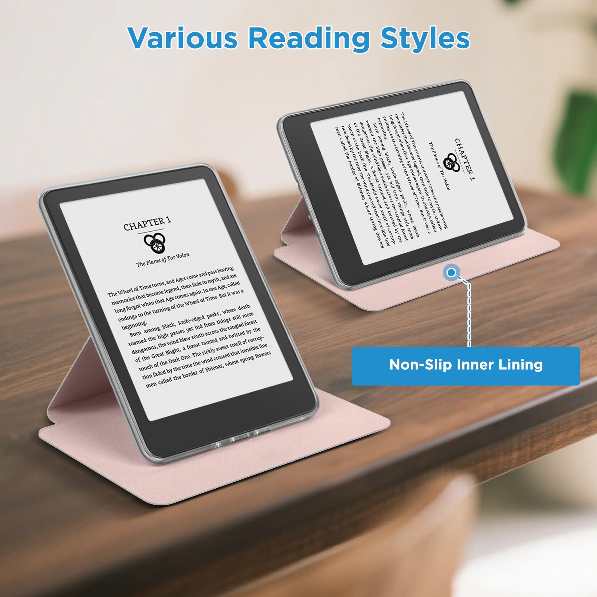 Custodia magnetica staccabile 2 in 1 per Kindle Paperwhite 12a generazione 2024 e Kindle Colorsoft Signature Edition, custodia sottile in PU con accensione e spegnimento automatico, rosa