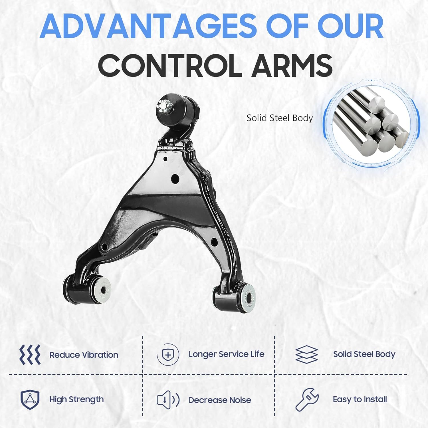 Front Lower Control Arms w/Ball Joints for 2003-2009 Toyota 4Runner, 2007-2009 Toyota FJ Cruiser, 2003-2009 Lexus GX470 K620061 K620062 (2PCs)