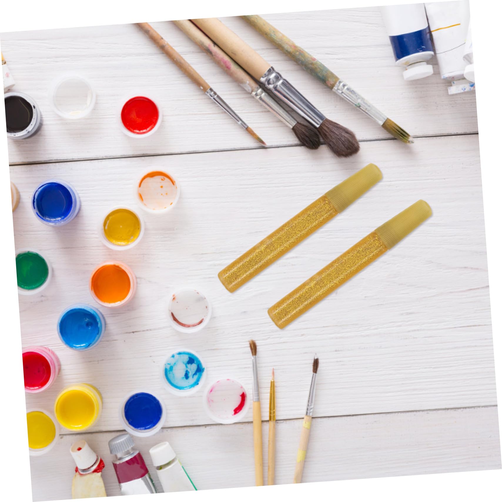 50 Glitzerklebestifte Gold für Kinder Bastelkleber mit Feiner Verarbeitung und Vielseitigem Design zum Malen und Kleben von Bastelprojekten