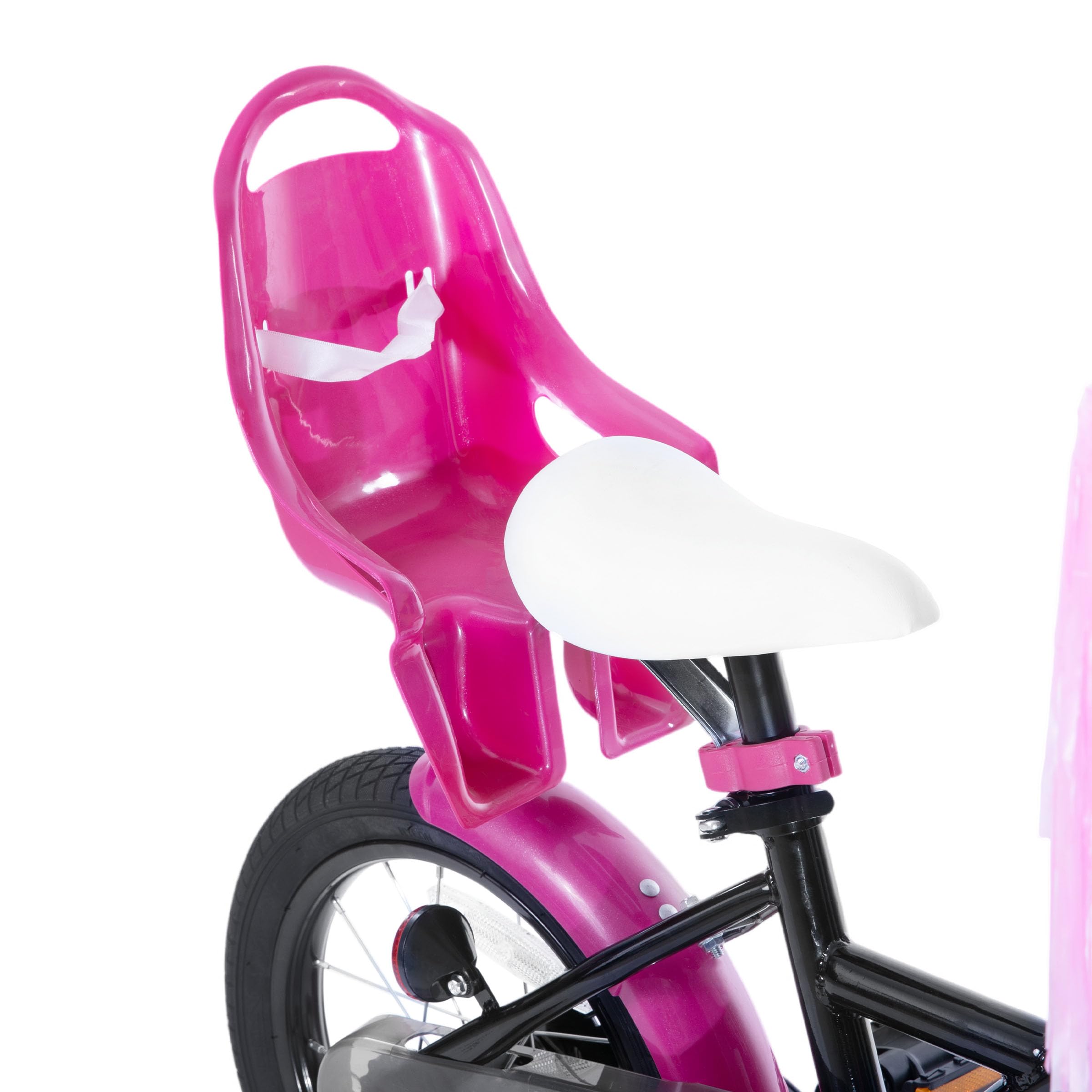 JOYSTAR Zinnia 16 Zoll Kinderfahrrad für Mädchen von 4-7 Jahren, 16 Zoll Mädchenfahrrad mit Stützrädern & Baket & Luftschlangen,Schwarz