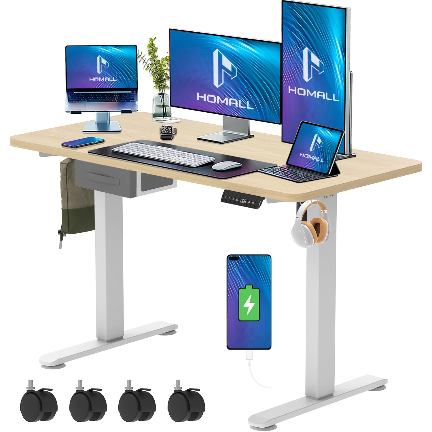 Buy Homall Electric Standing Desk 120x60cm Height Adjustable Desk Sit