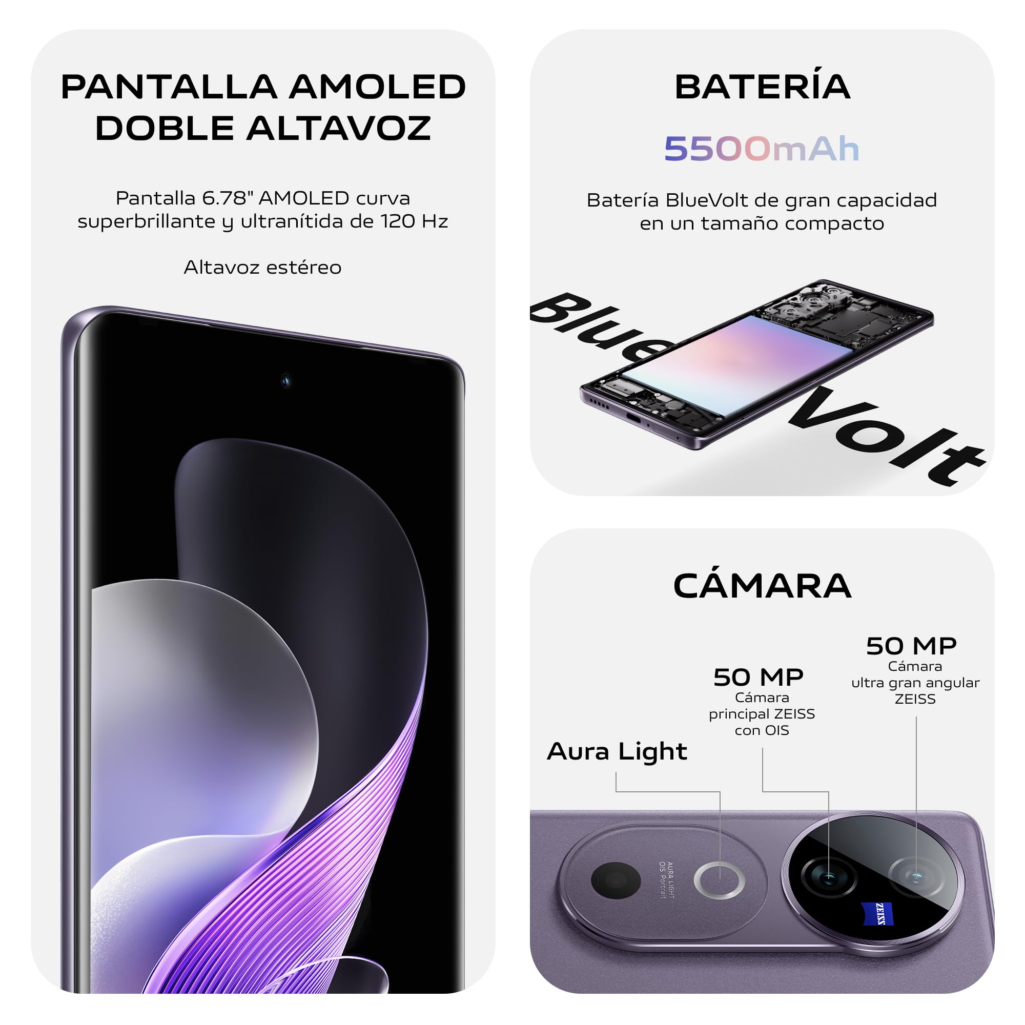 Vivo V40 Lite 5G Smartphone, 8 GB + 256 GB, 6.78" Pantalla