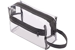 Clear Plastic Travel Toiletry Bags with Zippered Compartments