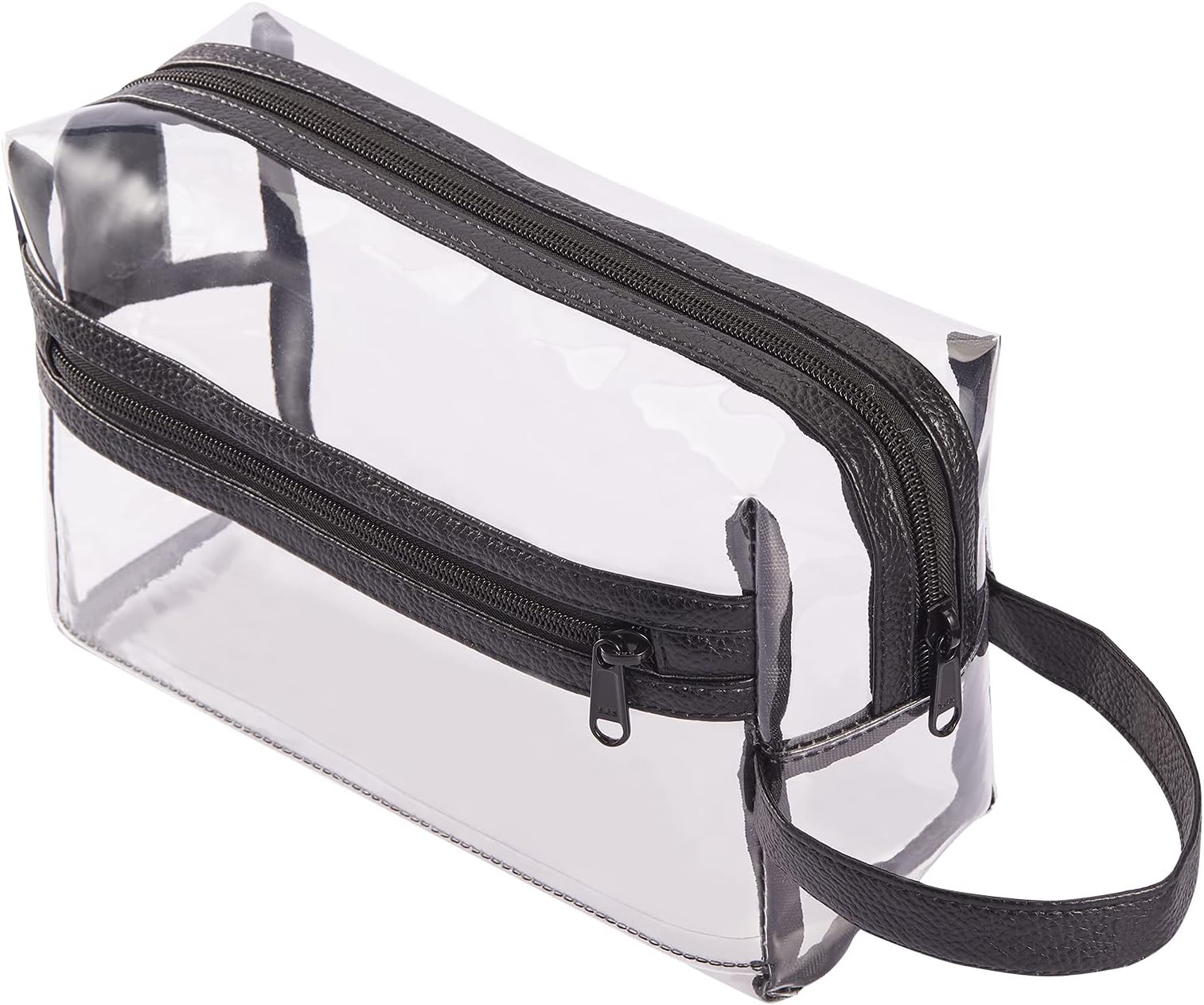 Heavy Duty Clear Travel Toiletry Makeup Bags Transparent Shaving Bag Water Resistant Cosmetic Bag Organizer Pouch with Zipper and Handle