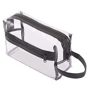 Heavy Duty Clear Travel Toiletry Makeup Bags Transparent Shaving Bag Water Resistant Cosmetic Bag Organizer Pouch with Zipper
