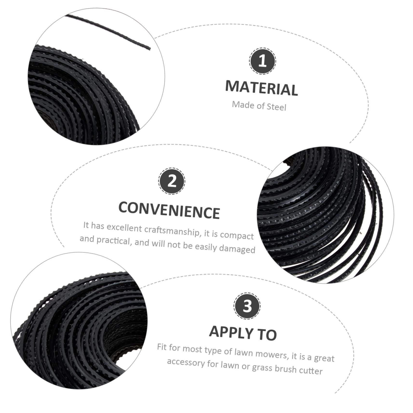 UPKOCH Hilo de Corte para Recortadora de Césped, Accesorio de Acero Negro, Fácil de Instalar y Duradero para Jardín y Patio
