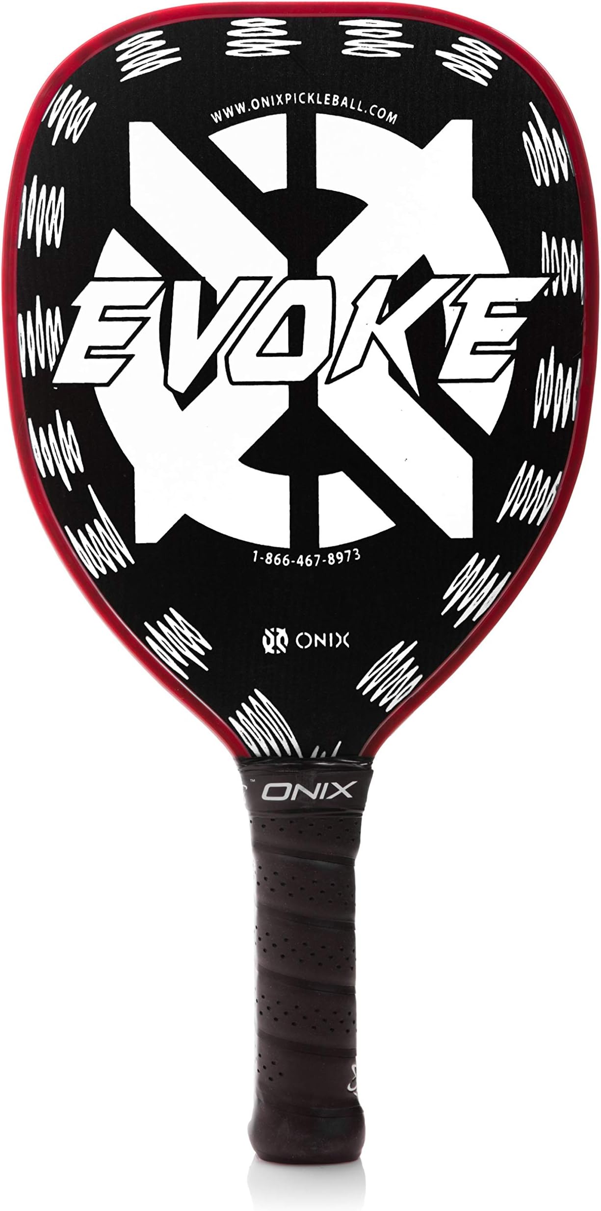 Onix Graphite Evoke Tear Drop Pickleball Paddle Features Tear Drop Shape, Polypropylene Core, and Graphite Face
