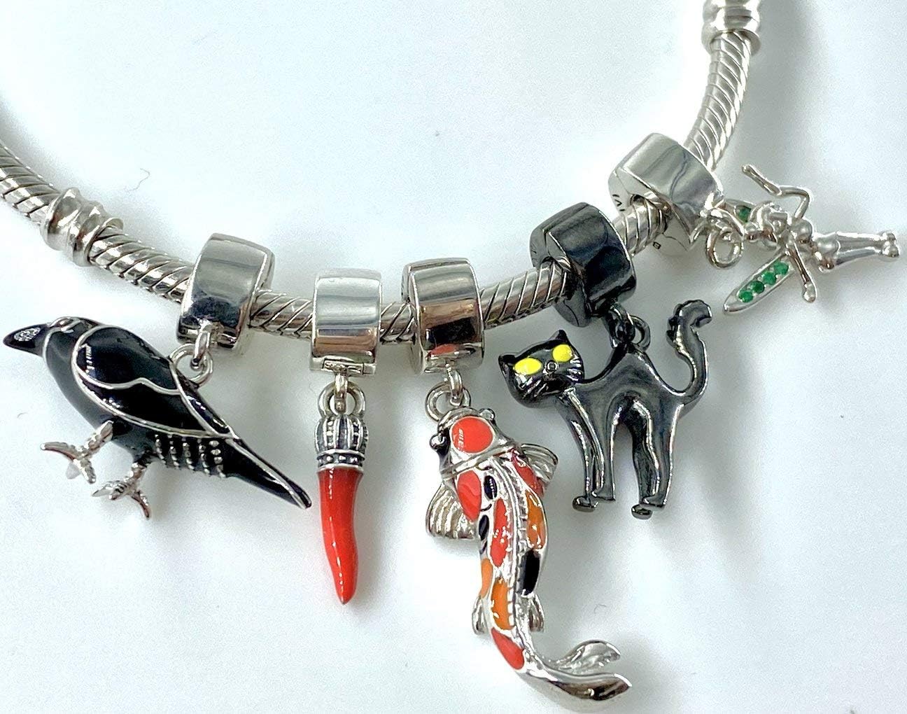 Italian Red Horn Necklace - Silver Cornicello Good Luck Pendant With S – P.S. I Love Italy