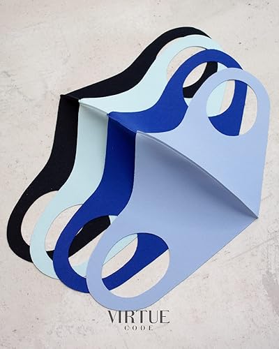 Miniatura 34 de Virtue Code Second Skin - Paquete de cubrebocas de tela 4 cubrebocas suaves de tela lavable. Negro