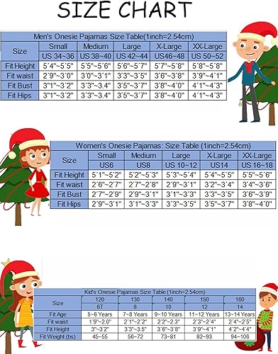 Miniatura 6 de Veseacky Conjunto de pijama familiar de Navidad a juego con cremallera frontal con capucha y pies de una pieza, ropa de dormir S-XXL