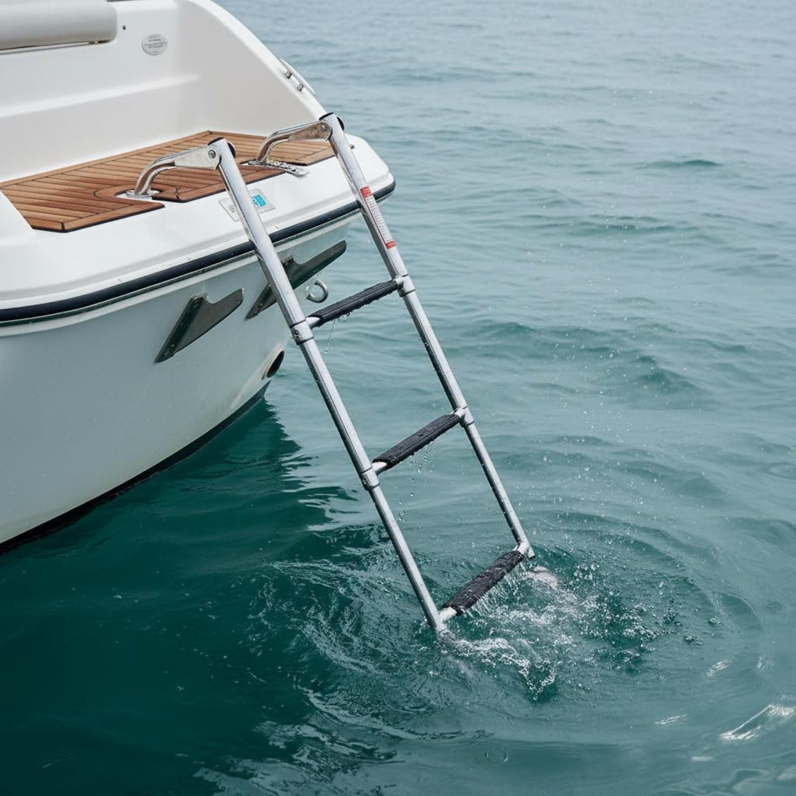 Scaletta Telescopica 3 Gradini Antiscivolo | Scaletta per Barca, Accessorio Nautico Resistente Alla Corrosione per Gommone