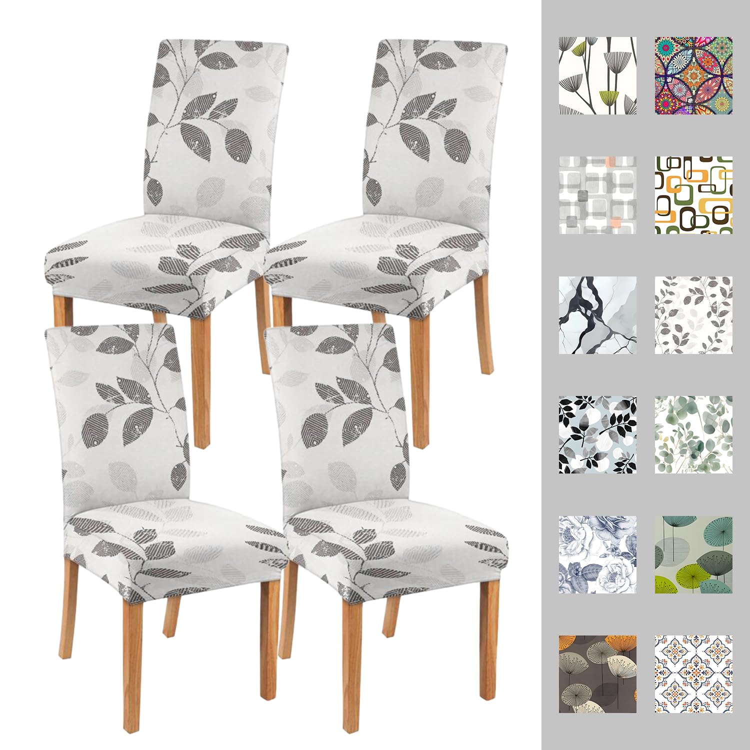 Chair Cover Set of 4, Set Covers for Chair, Removable and Washable Dining Room, Living Room, Office 4 Packs. Suitable for Home, Hotel, Banquet or