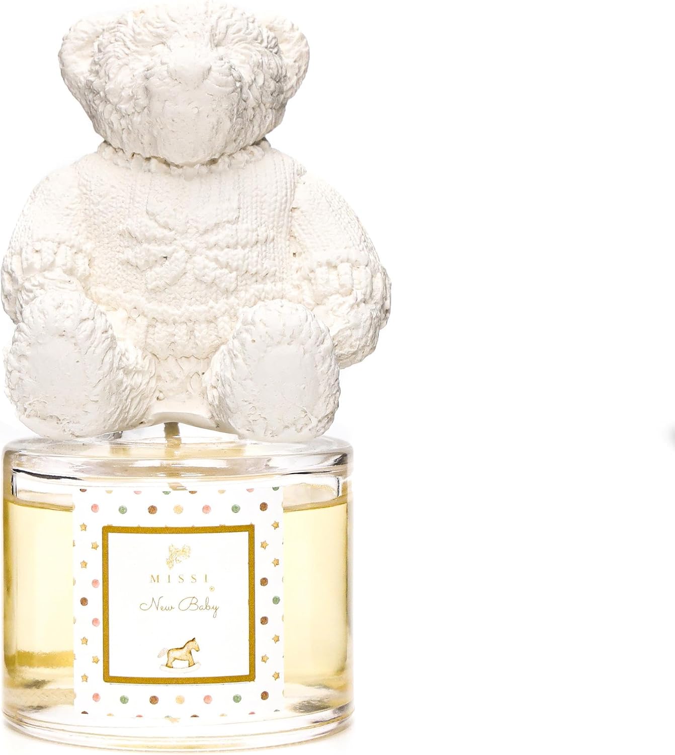 100 ml Ekru Ayıcık Seramik Taşlı Missi Baby Oda Kokusu