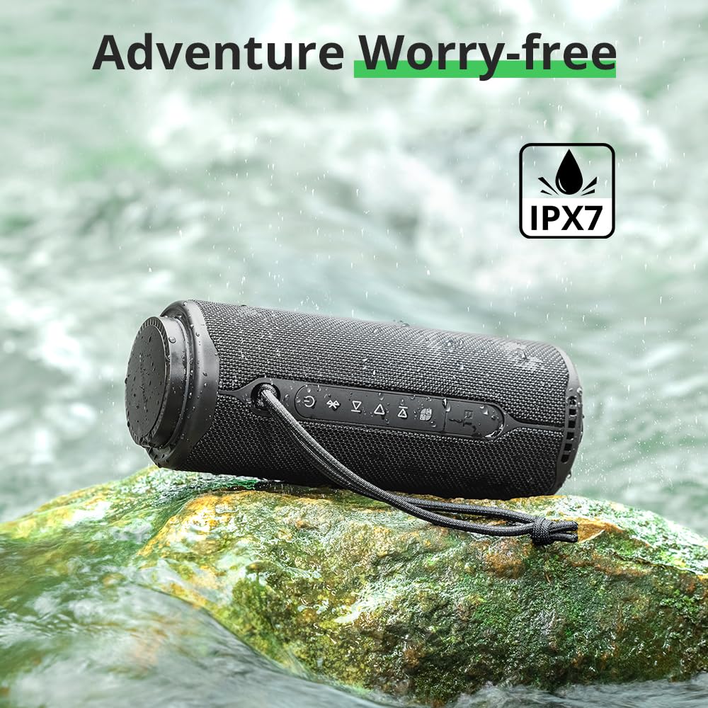Tronsmart T8 Altavoz Portátil Bluetooth 40W, Luces Led, Protección Agua IPX7, Graves Potentes con Sonido Stereo de Alta Fidelidad, Speaker Inalámbrico con EQ para Camping, Ciclismo, Interior, Exterior