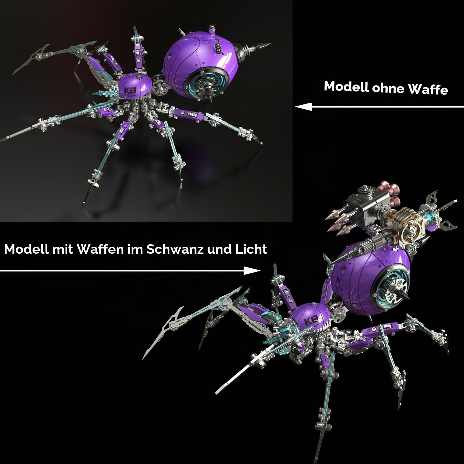 3D Metall Puzzle Spinne Modellbausatz für Erwachsene, DIY Metall 3D Puzzle Modell Kits mit Werkzeug, Desktop Spielzeug Geschenke für Erwachsene