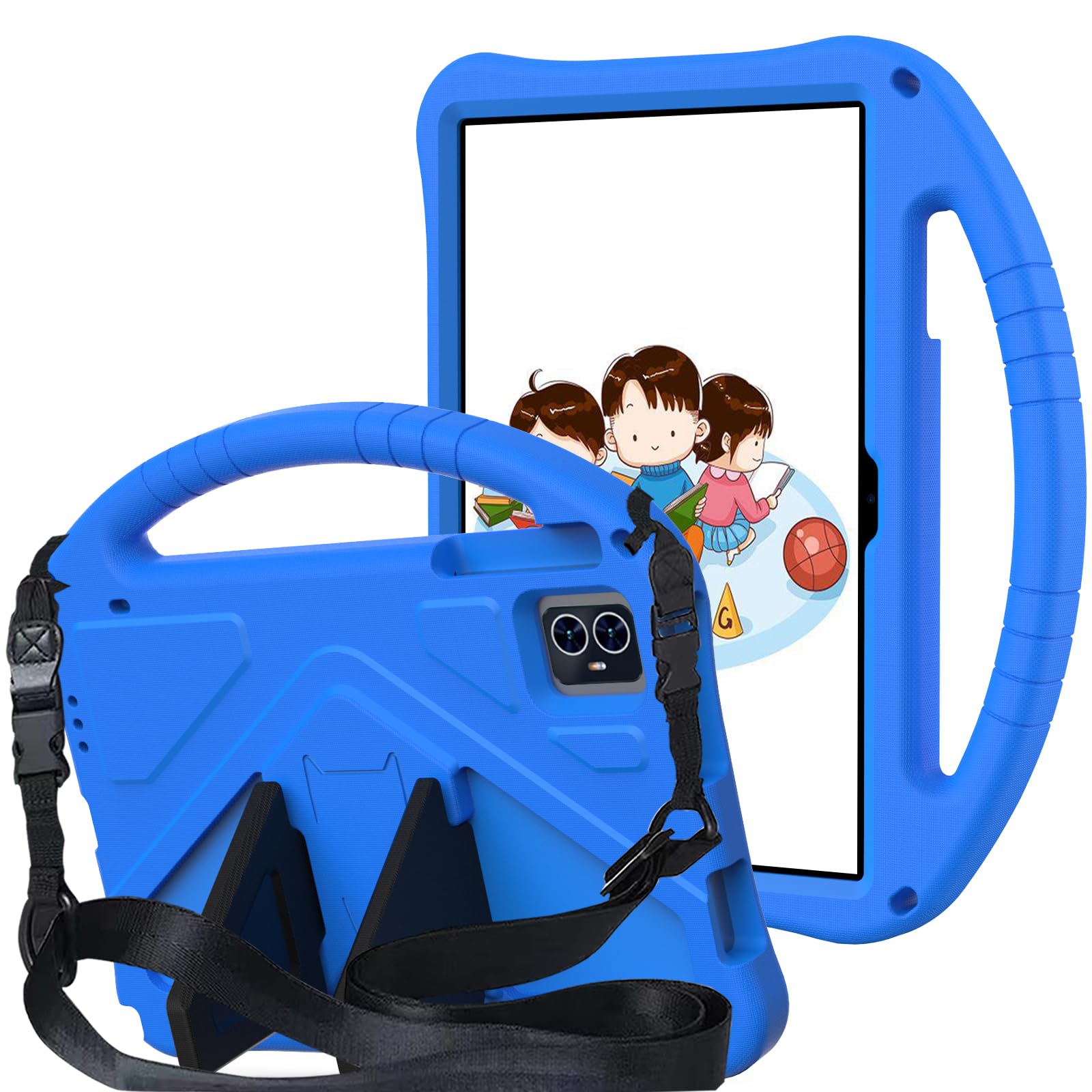 for TCL NxtPaper 11 (2023) Tablet Case for Kids - Durable Lightweight EVA Shockproof Protective Handle Stand Cover for TCL Tab 11-9466x (2023)(Blue)