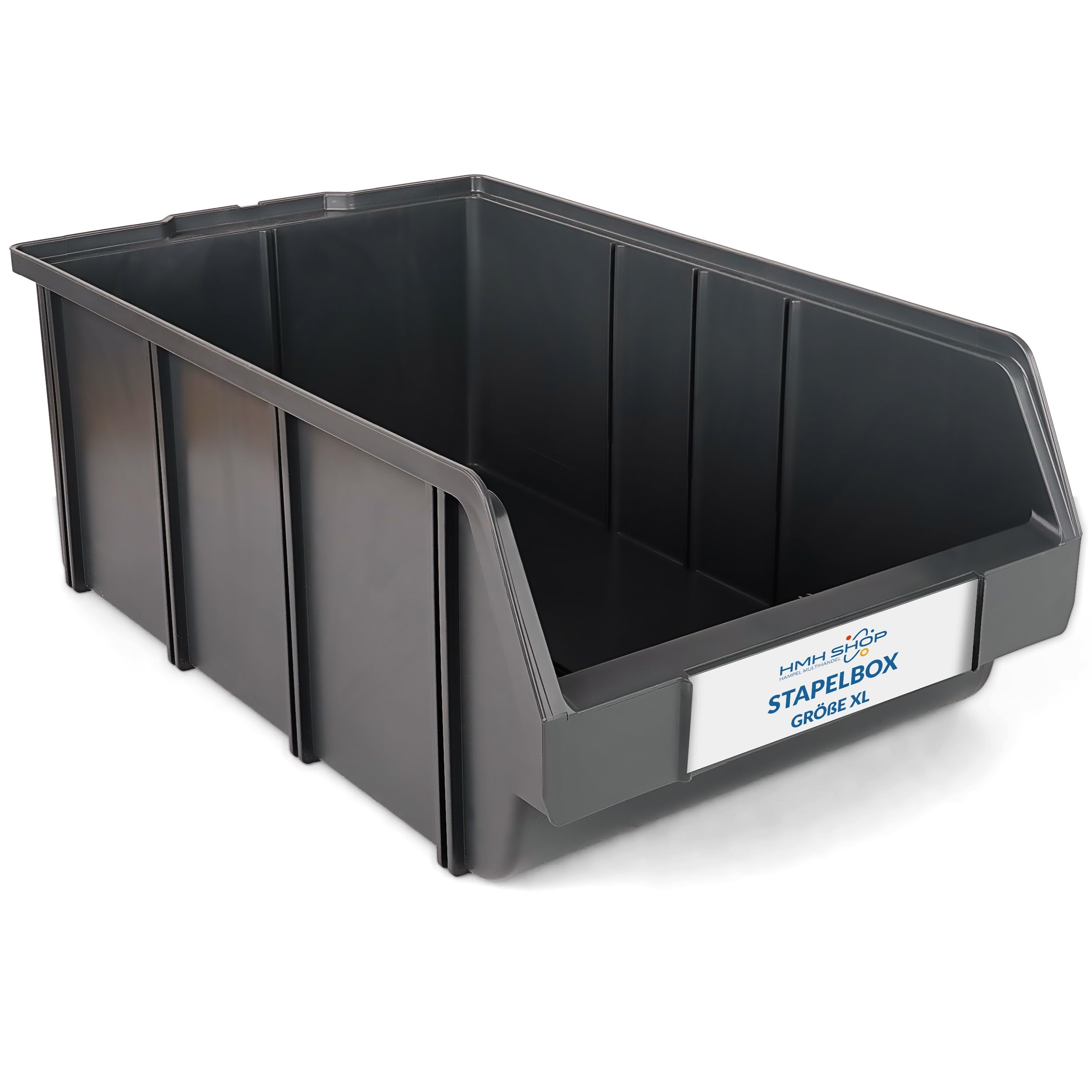 HMH 5x Stapelboxen Größe XL Werkstatt Garage Keller Sichtlagerboxen 489x304x185mm Lagerboxen ANTHRAZIT Sichtlagerkästen Kleinteile Aufbewahrung