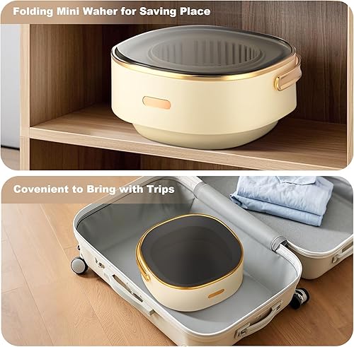 Miniatura 4 de Lavadora portátil de 15 litros, con 3 modos de limpieza, mini lavadora, para ropa pequeña, ropa interior, ropa de bebé, calcetines, lavadora