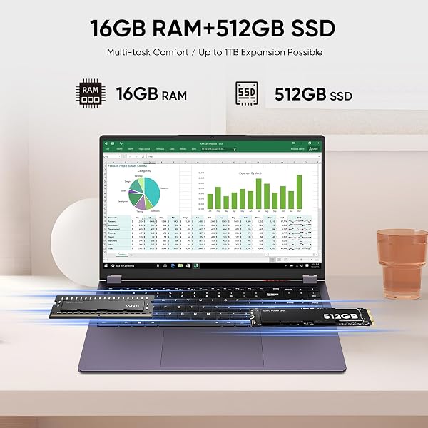 PC Portable 2-en-1 15,6" Tactile Yuga - Win 11 Pro 16 Go RAM 512 Go SSD m3-8100Y (3,40 GHz) Office 365 Ultra-Fin avec Clavier Rétroéclairé, Wi-FI 5, Bluetooth 5.1, Port RJ45 - 3
