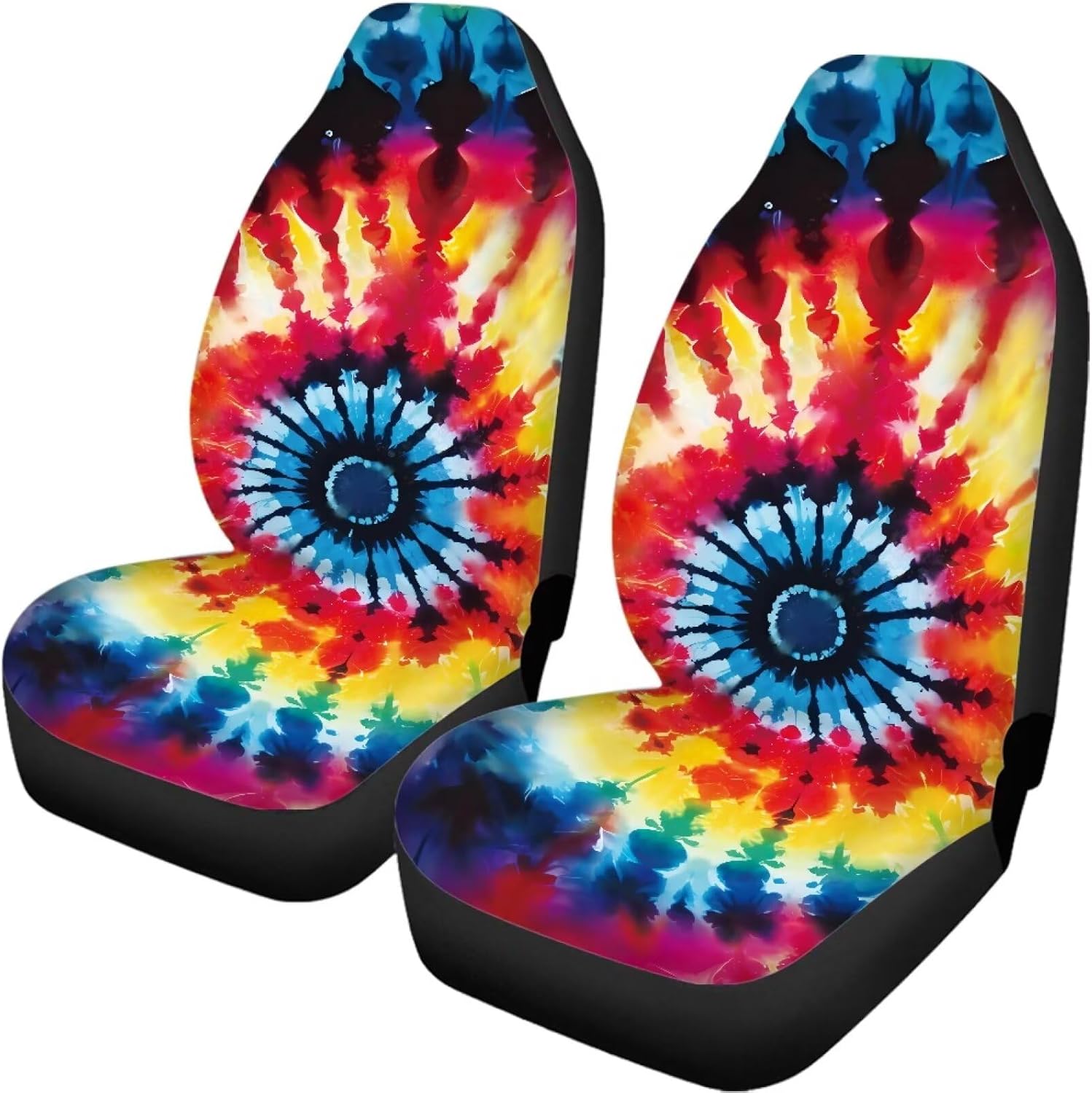 Tie Dye Car Seat Covers Full Set Automotive Seat Covers Accessories Breathable Front Car Seat Cover Pack of 4 Car Seat Protector Cushion Pad Mat Easy to Install