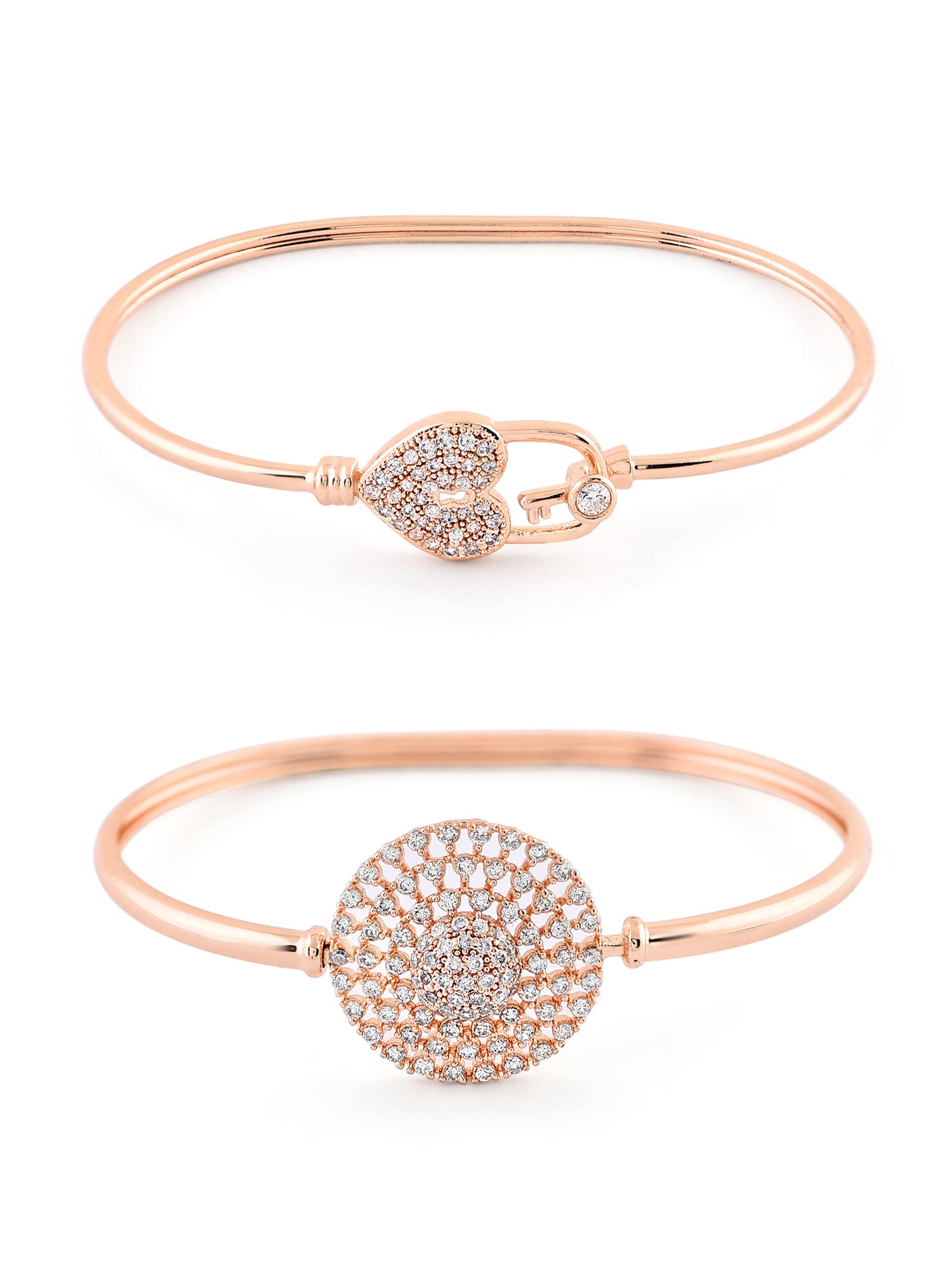 See full amazon price history chart for ZAVERI PEARLS Set of 2 Rose Gold Cubic Zirconia Contemporary Kada Bracelets For Women-ZPFK13458 ZAVERI PEARLS Set of 2 Rose Gold Cubic Zirconia Contemporary Kada Bracelets For Women-ZPFK13458 (B09XHM9PW1) Amazon Price History, Amazon Price Tracker