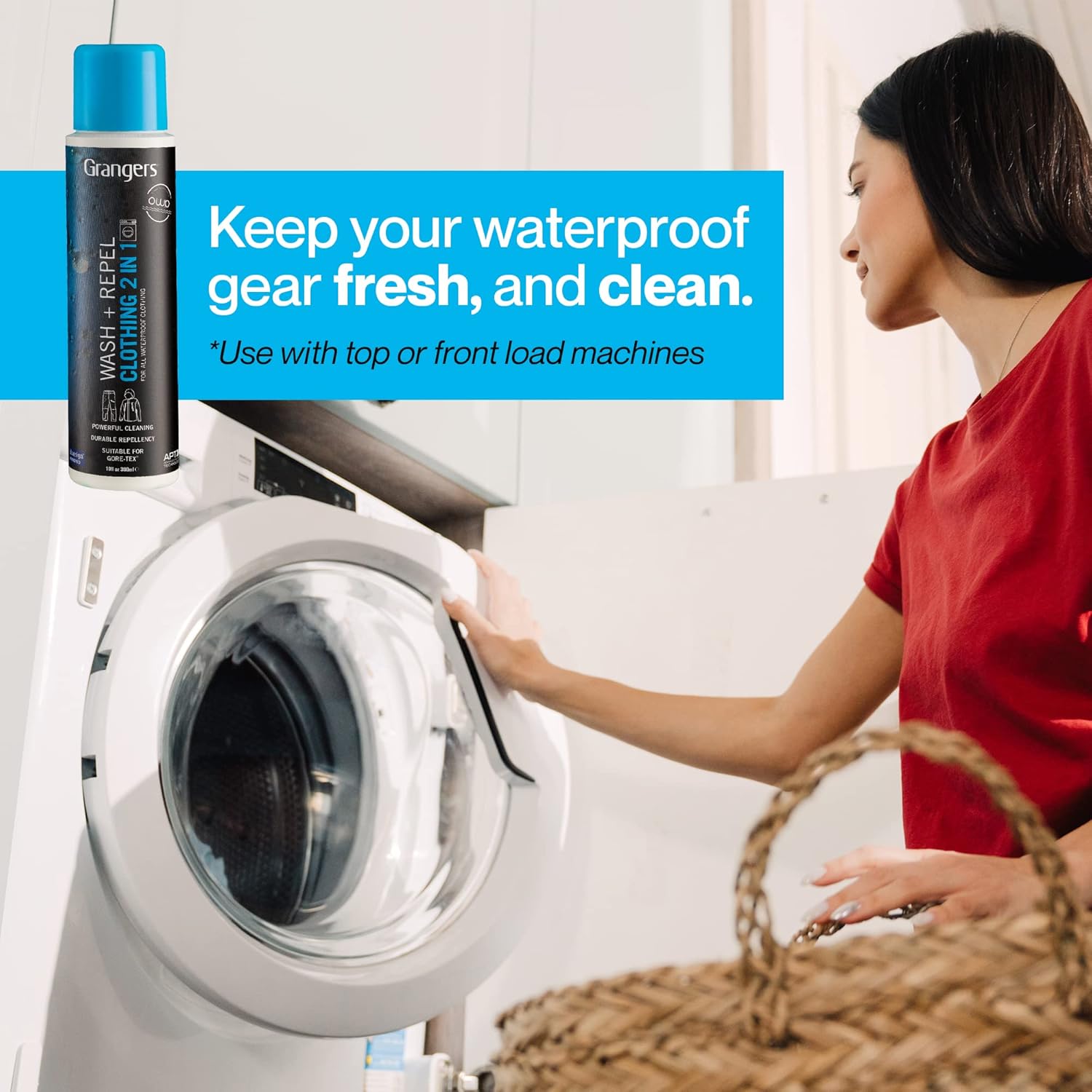 Grangers Wash + Repel Clothing 2 in 1 Gear Wash and Weather Proofing in One Cycle, Plastic Bottle, 10 oz