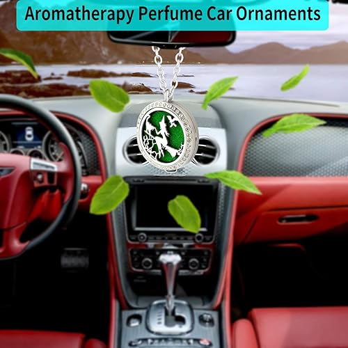 Miniatura 7 de Collar difusor de aceite esencial para cumpleaños, Navidad, joyería de cristal de aromaterapia, acero inoxidable, dije de medallón de bruja mágica