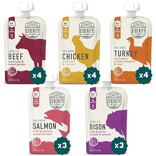 Serenity Kids 6+ Months Meat Baby Food Puree Pouches -