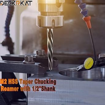 1 Reamer Drill Bit for Metal, M2 HSS Taper Reamer for Steel, Alloy, Wood, Plastic to Align, Enlarge Holes 5-Spiral Flutes, 1/2 Non-Slip Shank, 25mm Car Reamer, Bridge Construction Reamer.
